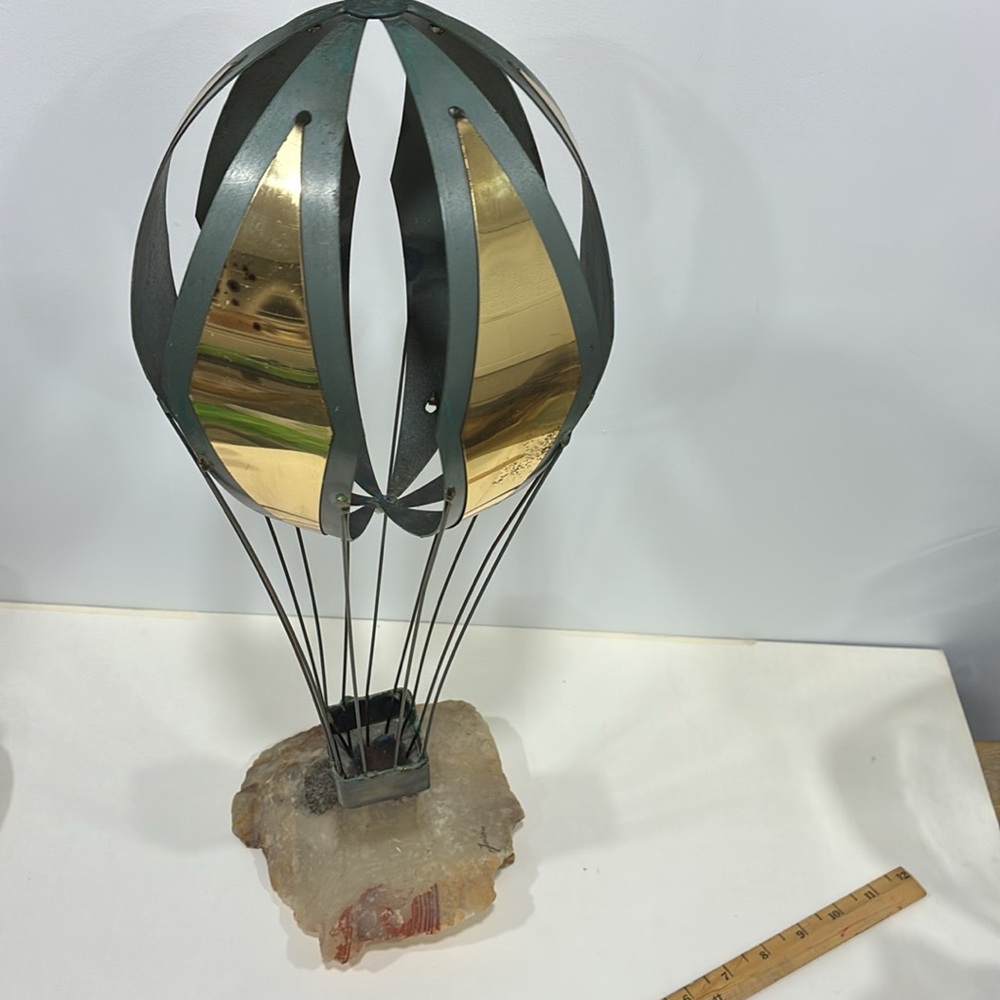 Mario Jason Hot Air Balloon Flying Machine Steampunk Sculpture MCM Copper Detail